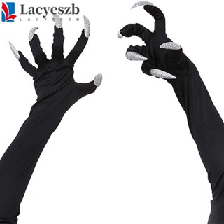 Lacyeszb ถุงมือคอสเพลย์ ฮาโลวีน น่ากลัว แต่งตัว ถุงมือยาว เล็บผี อุปกรณ์ประกอบฉากแฟนซี สําหรับเด็กผู้หญิง