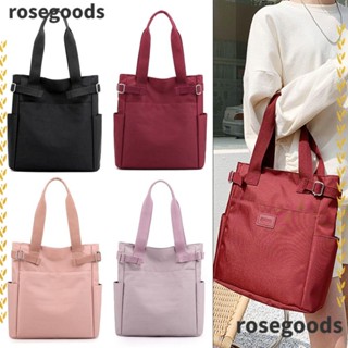 Rosegoods1 กระเป๋าถือ กระเป๋าสะพายไหล่ ผ้าแคนวาส น้ําหนักเบา สําหรับผู้หญิง