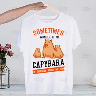 เสื้อยืด พิมพ์ลายการ์ตูนสัตว์ Capybaras Kawaii น่ารัก สไตล์ฮาราจูกุ แฟชั่นเรโทร สําหรับผู้ชาย