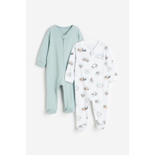 H&amp;M  Boy 2-pack zip-up sleepsuits 1197187_1