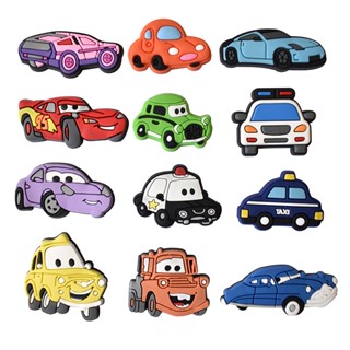 จี้รูปรถแข่งน่ารัก Jibbitz Lightning McQueen Jibits อุปกรณ์เสริม สําหรับตกแต่งรองเท้าเด็ก