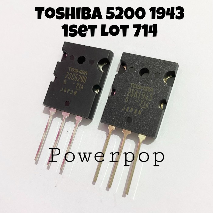 Original Toshiba 5200 ทรานซิสเตอร์ 1493 / TR 2SC5200 / 2SA1943 เดิม 1 ชุด
