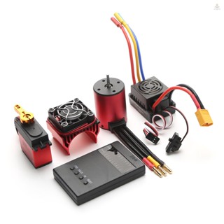 Funygame มอเตอร์ไร้แปรงถ่าน S3650 3900KV 60A ปลั๊ก ESC XT60 25 กก. ฮีทซิงค์การ์ดโปรแกรมเซอร์โว แบบเปลี่ยน สําหรับรถยนต์ 1/8/1/10 Tamiya