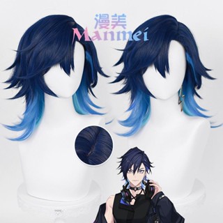 · Manmei vtuber Rainbow Club Virtual Anchor Yugo Asuma วิกผมคอสเพลย์จําลองหนังศีรษะ