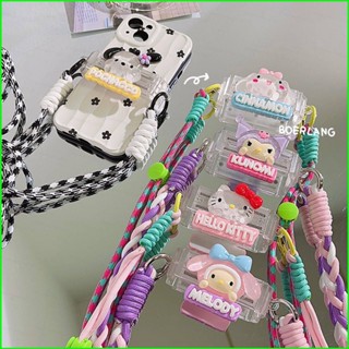 Ganyu Sanrio Cinnamoroll Kuromi Hello Kitty สายคล้องโทรศัพท์มือถือ แบบถัก