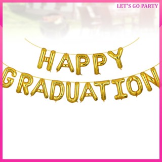 Happy แบนเนอร์ฟอยล์อลูมิเนียม ลาย Happy Graduation (สีทอง) สําหรับตกแต่งปาร์ตี้จบการศึกษา