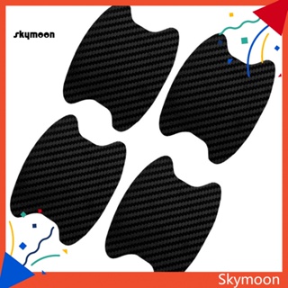 Skym* สติกเกอร์ฟิล์มคาร์บอนไฟเบอร์ ป้องกันรอยขีดข่วน สําหรับติดมือจับประตูรถยนต์ 4 ชิ้น