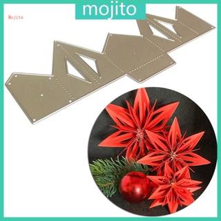 Mojito แผ่นแม่แบบโลหะ ตัดลายดอกไม้ 3D สําหรับตกแต่งสมุดอัลบั้ม การ์ด แม่แบบ DIY