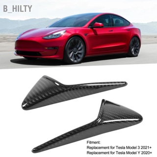 B_HILTY 1 คู่ด้านข้างกล้อง Vent ฝาครอบ Trim คาร์บอนไฟเบอร์ตกแต่งสำหรับ Tesla รุ่น 3 Y