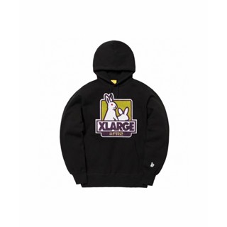 Fr2 XLARGE FXXK ICON เสื้อกันหนาวมีฮู้ด ทรงหลวม สีดํา สําหรับผู้ชาย