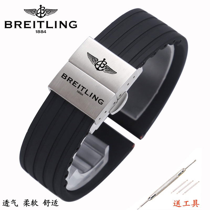 [พร้อมส่ง] Breitling Aviation Chronograph สายนาฬิกาข้อมือซิลิโคนยาง Puya Blackbird สําหรับผู้ชาย