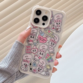 Casetify เคสโทรศัพท์มือถือ ซิลิโคนนิ่ม ผิวด้าน กันกระแทก ลายกระต่าย 4 มุม สําหรับ iPhone 14 13 12 11 Pro Max