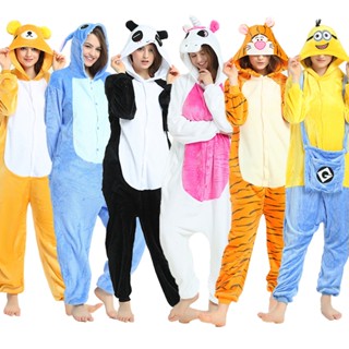 ชุดนอนคอสเพลย์ ลาย Stitch Panda Pikachu Kigurumi All in One สําหรับผู้หญิง และผู้ใหญ่