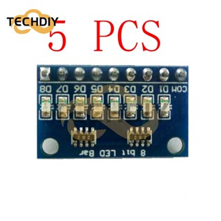 โมดูลตัวบ่งชี้ LED 3.3V 5V 8 บิต สีฟ้า แดง สําหรับ Arduino NANO UNO raspberry pi 4 nodemcu 5 ชิ้น