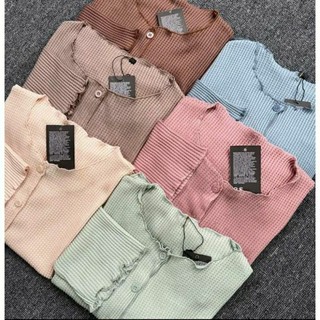 MDN Cardigan Rajut Crop Waffer Terbaru termurah