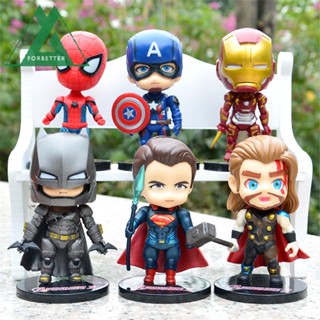 Forbetter โมเดล แอคชั่นฟิกเกอร์ อนิเมะ Avengers Q Version สำหรับตกแต่งเค้ก 6 ชิ้น/ชุด