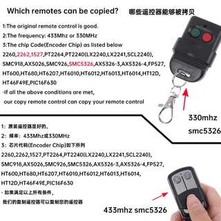 Wenqia เครื่องส่งสัญญาณโคลนประตูโรงรถ ไร้สาย 433MHz 330MHz Rf 4 ปุ่มกด