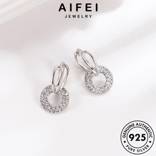 AIFEI JEWELRY ห่วง เงิน มอยส์ซาไนท์ไดมอนด์ ต้นฉบับ หนีบ เครื่องประดับ ต่างหู Silver แท้ ตุ้มหู เครื่องประดับ บุคลิกภาพกลม ผู้หญิง เกาหลี 925 แฟชั่น E787