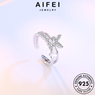 AIFEI JEWELRY ผีเสื้อแฟชั่น เกาหลี Silver เครื่องประดับ 925 ต้นฉบับ แหวน มอยส์ซาไนท์ไดมอนด์ แฟชั่น เงิน แท้ เครื่องประดับ ผู้หญิง R12