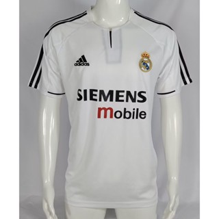 เสื้อกีฬาแขนสั้น ลายทีมฟุตบอล Real Madrid 03-04 ทีมเหย้า เรโทร แห้งเร็ว สําหรับผู้ชาย ไซซ์ S-XXL AAA