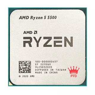 โปรเซสเซอร์ CPU AMD Ryzen 5 5500 R5 5500 3.6 GHz 6-Core 12-Thread 7NM L3=16M 100-000000457 ซ็อกเก็ต AM4