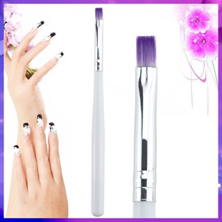 แปรงปากกาเพ้นท์เล็บเจล UV ด้ามจับสีขาว ไล่โทนสีม่วง สําหรับตกแต่งเล็บ DIY 1 ชิ้น