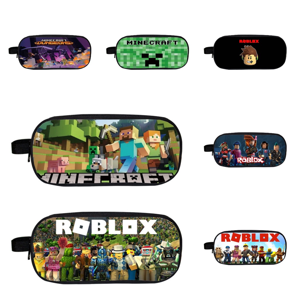 คุณภาพสูงการ์ตูน Minecraft Roblox กระเป๋าดินสอเด็ก Back to School Supplies เครื่องเขียนเด็กดินสอกระเป๋าผู้หญิงกระเป๋าเครื่องสําอาง
