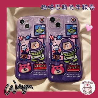 เคส TPU นิ่ม ปิดด้านหลัง แบบใส กันกระแทก ลายการ์ตูน Toy Story Strawberry Bear สําหรับ IP 14 Pro Max IP 11 IP 12 11 Pro Max