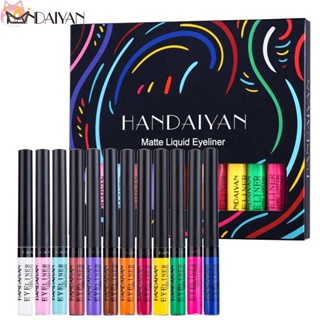 Handaiyan ชุดอายไลเนอร์ เนื้อแมตต์ 12 สี กันน้ํา สีสันสดใส แสง UV นีออน ปากกาอายไลเนอร์ เครื่องสําอางแต่งหน้า HGF YUE