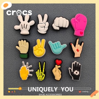 Crocs jibbitz Gesture Series หัวเข็มขัด ลายการ์ตูนดอกไม้ สําหรับตกแต่งรองเท้า