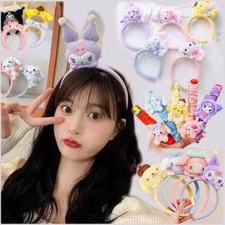 SANRIO ที่คาดผม ขอบกว้าง กันลื่น ลายการ์ตูนตุ๊กตาซานริโอ้น่ารัก สไตล์เกาหลีใต้ สําหรับผู้หญิง