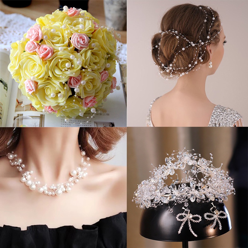 สายโซ่ไข่มุกเทียม ยาว 1 เมตร อุปกรณ์เสริม สําหรับชุดแต่งงาน เทศกาล Diy ราคา ถูกที่สุด ดีลบีเคเค แกลเลอรีภาพที่ 4