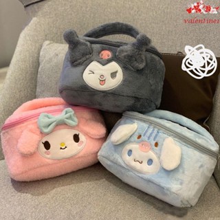 กระเป๋าเครื่องสําอาง ทรงโท้ท ขนาดใหญ่ จุของได้เยอะ แบบพกพา ลาย Sanrio Kuromi Cinnamoroll สวยงาม