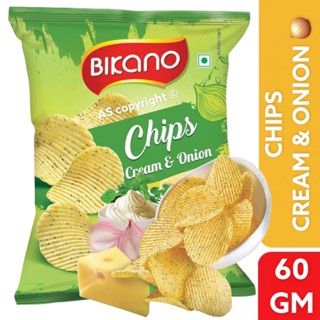 Bikano CHIPS CREAM &amp; ONION 60g ครีมและหัวหอม