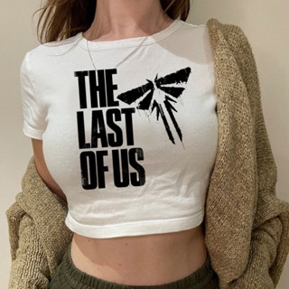 เสื้อครอปท็อป ลาย the last of us fairycore gothic yk2 cyber y2k 2000s สําหรับผู้หญิง