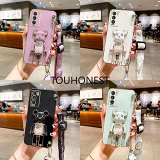 เคส Motolola Moto G22 เคส Moto G8 Power เคส Moto G50 Case Moto G52 Case Moto G8 Play Case Moto G60 Moto G40 Fusion Case Moto E6S Moto E6 Plus Case Silicone Anime Cute Kaws Bear Stand Cartoon Wrist Band Phone Case Casing Cover Cases TS โทรศัพท์มือถือ