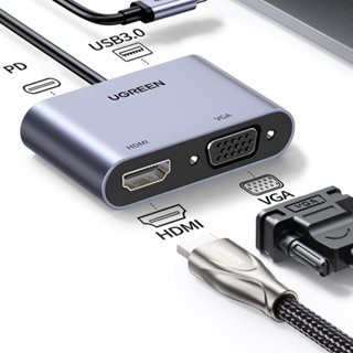 1080P อะแดปเตอร์ 2 in 1 USB C USB3.1 TYPE C to HDMI 4K &amp; VGA Adapter Converter