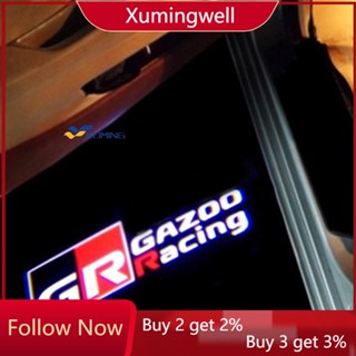 Xuming ไฟโลโก้ GAZOO สําหรับติดประตูรถยนต์ Toyota GAZOO Racing GR SPORT AE86 Mark X Reiz Toyota 2 ชิ้น