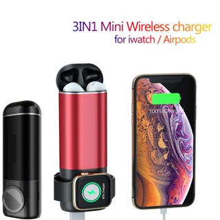 3in1 พาวเวอร์แบงค์ 5200mAh สําหรับ Xiaomi iWatch Apple Watch 5 4 3 2 1 AirPods Pro