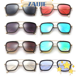 ZAIJIE Vintage Tony Stark Sunglasses Fashion Spider-Man Sun Glasses Iron Man Sun Glasses Luxury Metal Frame Square Eyewear Eyeglasses for Men Women