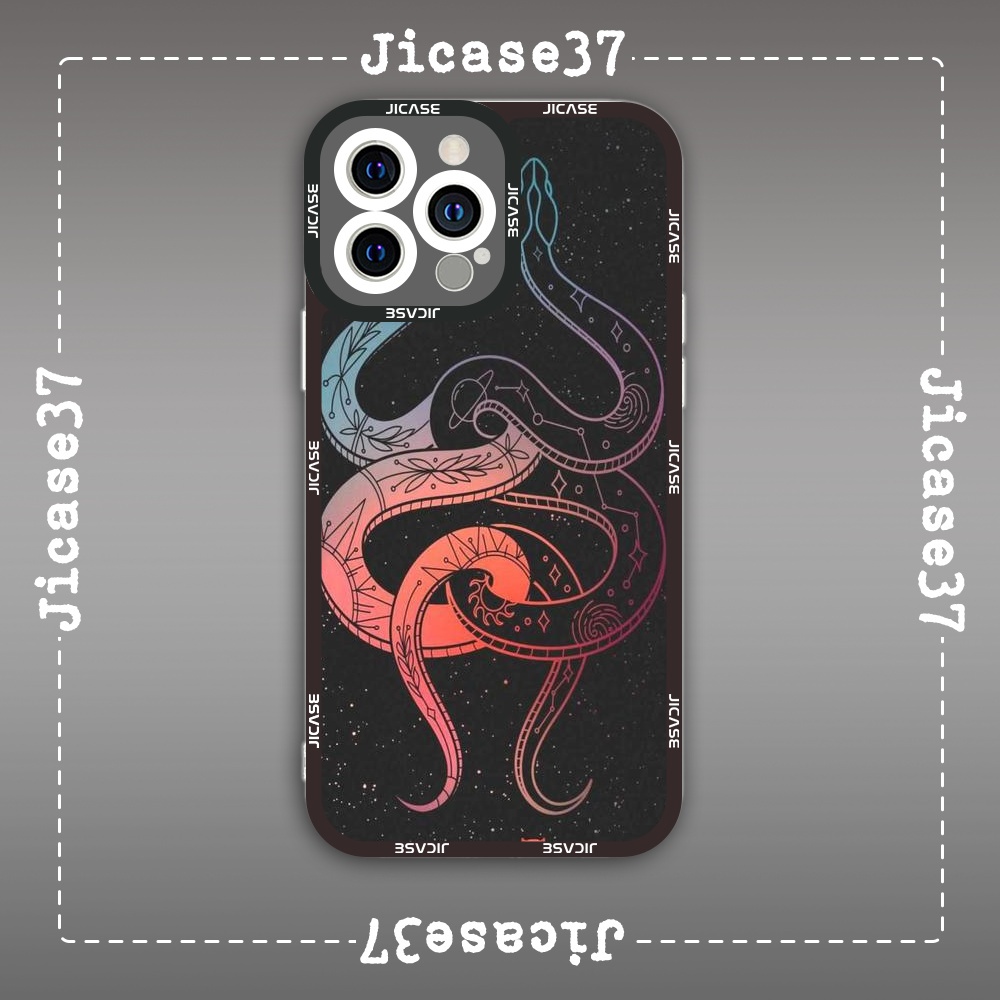 Jicase Square Edge iphone Case Snake Couple Aesthetic Digital Art