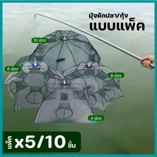ตาข่ายดักปลา ที่ดักกุ้งฝอย มุ้งดักปลา 4 ช่อง 6 ช่อง 8 ช่อง 10 ช่อง แพ็ค 5/10 ชิ้น