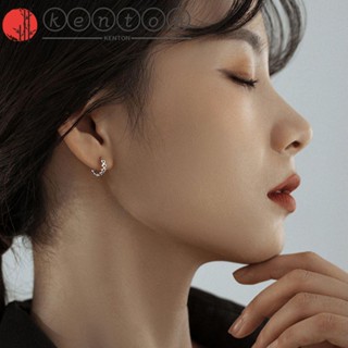 KENTON Sweet Women Hoop Earrings Minimalist Korean Style Circle Earring Love Heart Earrings Hollowing Fashion Female Ear Jewelry Metal Piercing Ear Buckle