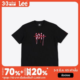 #ถูกสุด LEE เสื้อยืดแขนสั้น ทรง  รุ่น LE L2022003 101+ สีดำ ลี เสื้อยืดแขนสั้น เสื้อผ้า เสื้อผ้าผู้หญิง