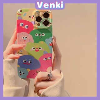 VENKI - สำหรับ iPhone 11 เคส iPhone ฟิล์ม TPU เคสอ่อนสีขาวมันเงาน่ารัก Doodle ป้องกันกล้องกันกระแทกเข้ากันได้กับ iPhone 14 13 Pro max 12 Pro Max xr xs max 7Plus 8Plus