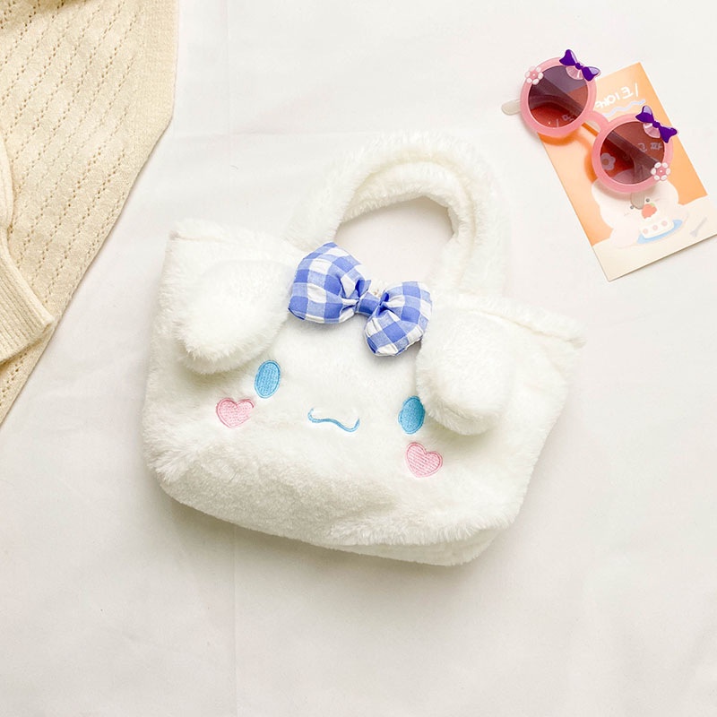Kawaii Sanrio กระเป๋าเป้สะพายหลัง ผ้ากํามะหยี่ขนนิ่ม ลายการ์ตูนคิตตี้ Melody Cinnamoroll ของขวัญวันเกิด สําหรับเด็กผู้หญิง