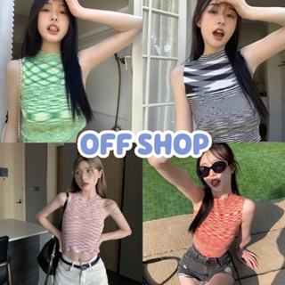 OFF SHOP พร้อมส่ง (OFF-U051) เสื้อกล้ามไหมพรม ลายแซ่บสีสันจัดเต็มถักไหมพรมไล่สี  -C