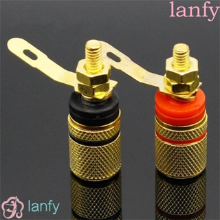 Lanfy ปลั๊กขั้วต่อขยายเสียงลําโพง ชุบทอง ทนต่อการกัดกร่อน 2 ชิ้น