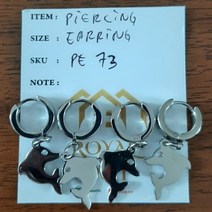 PIERCING EARRINGS ROUND PIERCING EARRINGS SURGICAL STEEL ไม่ใช่ไทเทเนียม PE73