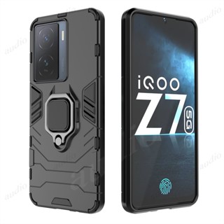 เคสโทรศัพท์มือถือ PC แข็ง กันกระแทก พร้อมแหวนแม่เหล็ก สําหรับ Vivo iqoo Z7 Z7X 5G iqoo iqoo Z 7 x Z7X 5G